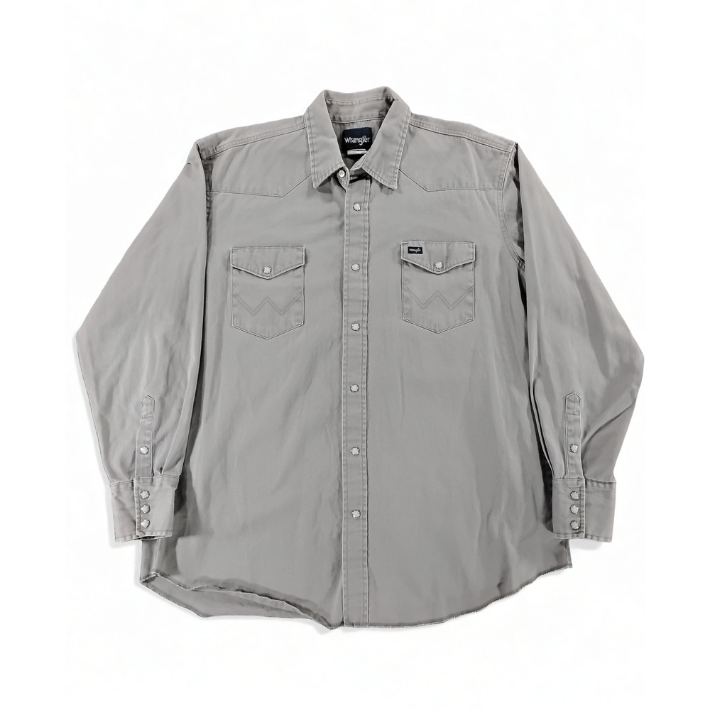 Wrangler Mens Casual Long Sleeve Western Pearl Snap Shirt Cotton Tall Size 2XT